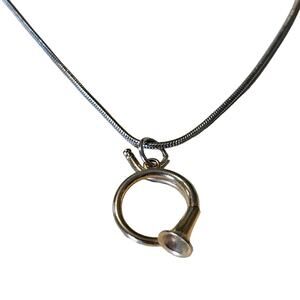 Vintage Silver French Horn Necklace
